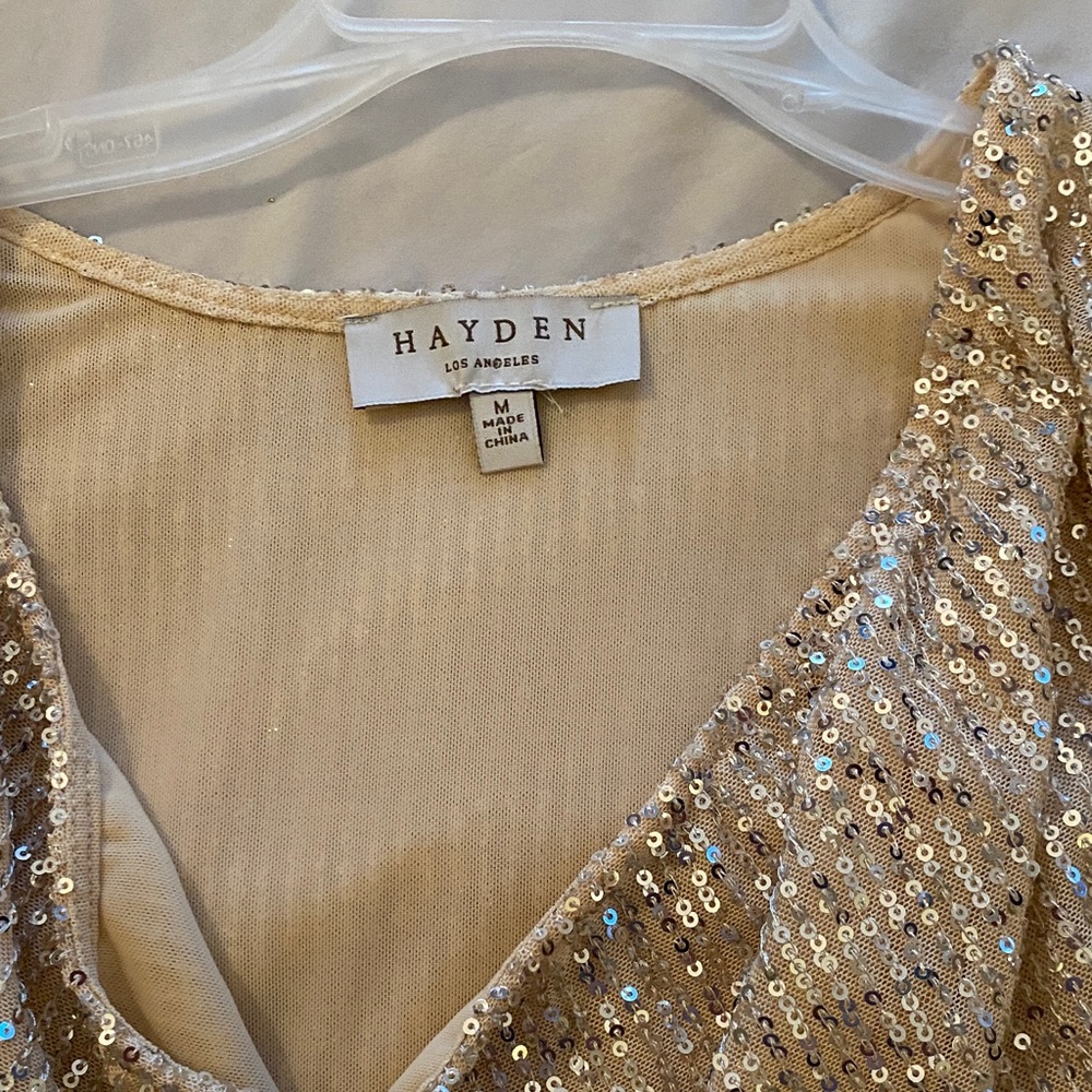 Hayden Shimmering Gold Sequin Blouse